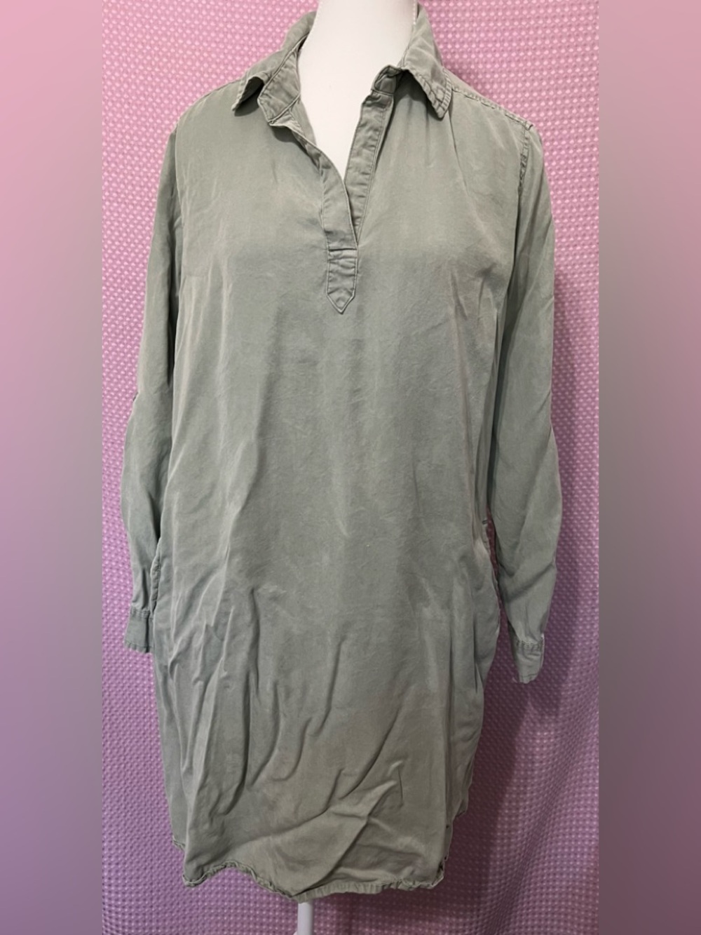 Como Vintage Sage Green Long-Sleeve Button Down Shirt